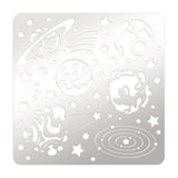Globleland Stainless Steel Cutting Dies Stencils, for DIY Scrapbooking/Photo Album, Decorative Embossing DIY Paper Card, Stainless Steel Color, Planet Pattern, 15.6x15.6cm