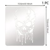 Globleland Stainless Steel Cutting Dies Stencils, for DIY Scrapbooking/Photo Album, Decorative Embossing DIY Paper Card, Stainless Steel Color, Skull Pattern, 15.6x15.6cm