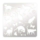 Globleland Stainless Steel Cutting Dies Stencils, for DIY Scrapbooking/Photo Album, Decorative Embossing DIY Paper Card, Stainless Steel Color, Cat Pattern, 15.6x15.6cm