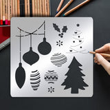 Globleland Stainless Steel Cutting Dies Stencils, for DIY Scrapbooking/Photo Album, Decorative Embossing DIY Paper Card, Matte Style, Stainless Steel Color, Christmas Tree Pattern, 15.6x15.6cm