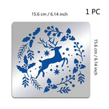 Globleland Stainless Steel Cutting Dies Stencils, for DIY Scrapbooking/Photo Album, Decorative Embossing DIY Paper Card, Matte Style, Stainless Steel Color, Reindeer/Stag & Christmas Wreath, Christmas Themed Pattern, 15.6x15.6cm