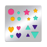 Globleland Stainless Steel Cutting Dies Stencils, for DIY Scrapbooking/Photo Album, Decorative Embossing DIY Paper Card, Matte Style, Stainless Steel Color, Heart & Round & Star & Triangle, Geometric Pattern, 15.6x15.6cm