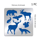 Globleland Stainless Steel Cutting Dies Stencils, for DIY Scrapbooking/Photo Album, Decorative Embossing DIY Paper Card, Matte Stainless Steel Color, Animal Pattern, 15.6x15.6cm