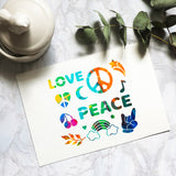Globleland Stainless Steel Cutting Dies Stencils, for DIY Scrapbooking/Photo Album, Decorative Embossing DIY Paper Card, Matte Stainless Steel Color, Peace Sign, 15.6x15.6cm