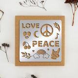 Globleland Stainless Steel Cutting Dies Stencils, for DIY Scrapbooking/Photo Album, Decorative Embossing DIY Paper Card, Matte Stainless Steel Color, Peace Sign, 15.6x15.6cm