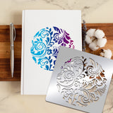 Globleland Stainless Steel Cutting Dies Stencils, for DIY Scrapbooking/Photo Album, Decorative Embossing DIY Paper Card, Matte Stainless Steel Color, Floral Pattern, 15.6x15.6cm