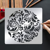 Globleland Stainless Steel Cutting Dies Stencils, for DIY Scrapbooking/Photo Album, Decorative Embossing DIY Paper Card, Matte Stainless Steel Color, Floral Pattern, 15.6x15.6cm