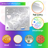 Globleland Neon Light Theme Stainless Steel Cutting Dies Stencils, for DIY Scrapbooking/Photo Album, Decorative Embossing DIY Paper Card, Matte Stainless Steel Color, Melting Heart & Wing & Drink, Mixed Patterns, 156x156mm