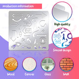 Globleland Stainless Steel Cutting Dies Stencils, for DIY Scrapbooking/Photo Album, Decorative Embossing DIY Paper Card, Matte Stainless Steel Color, Arrows Pattern, 15.6x15.6cm