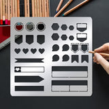 Globleland Stainless Steel Cutting Dies Stencils, for DIY Scrapbooking/Photo Album, Decorative Embossing DIY Paper Card, Matte Stainless Steel Color, Mixed Patterns, 15.6x15.6cm