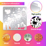 Globleland Stainless Steel Cutting Dies Stencils, for DIY Scrapbooking/Photo Album, Decorative Embossing DIY Paper Card, Matte Stainless Steel Color, Beach Theme Pattern, 15.6x15.6cm