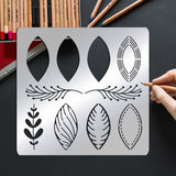 Globleland Stainless Steel Cutting Dies Stencils, for DIY Scrapbooking/Photo Album, Decorative Embossing DIY Paper Card, Stainless Steel Color, Leaf Pattern, 156x156mm
