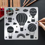 Globleland Stainless Steel Cutting Dies Stencils, for DIY Scrapbooking/Photo Album, Decorative Embossing DIY Paper Card, Matte Stainless Steel Color, Hot Air Balloon Pattern, 156x156mm