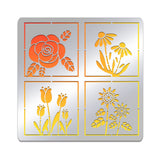 Globleland Stainless Steel Cutting Dies Stencils, for DIY Scrapbooking/Photo Album, Decorative Embossing DIY Paper Card, Matte Stainless Steel Color, Flower Pattern, 156x156mm