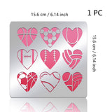 Globleland Stainless Steel Cutting Dies Stencils, for DIY Scrapbooking/Photo Album, Decorative Embossing DIY Paper Card, Matte Stainless Steel Color, Heart Pattern, 156x156mm