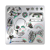 Globleland Stainless Steel Cutting Dies Stencils, for DIY Scrapbooking/Photo Album, Decorative Embossing DIY Paper Card, Matte Stainless Steel Color, Skull Pattern, 156x156mm
