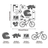 Globleland Boy's Hobby Theme Stainless Steel Cutting Dies Stencils, for DIY Scrapbooking/Photo Album, Decorative Embossing DIY Paper Card, Matte Stainless Steel Color, Football & Dinosaur & Bike, Mixed Patterns, 156x156mm