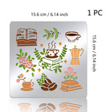 Globleland Stainless Steel Cutting Dies Stencils, for DIY Scrapbooking/Photo Album, Decorative Embossing DIY Paper Card, Matte Stainless Steel Color, Coffee Pattern, 156x156mm
