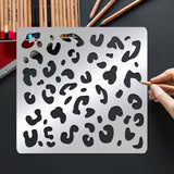 Globleland Stainless Steel Cutting Dies Stencils, for DIY Scrapbooking/Photo Album, Decorative Embossing DIY Paper Card, Matte Stainless Steel Color, Leopard Print Pattern, 156x156mm