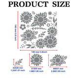 Globleland BBQ Daily Theme Stainless Steel Metal Stencils, for DIY Scrapbooking/Photo Album, Decorative Embossing DIY Paper Card, Matte Stainless Steel Color, Sunflower Pattern, 156x156x0.5mm