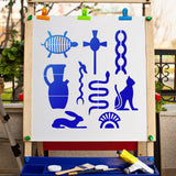 Globleland GORGECRAFT PET Plastic Drawing Painting Stencils Templates, Square, Animal Pattern, 25x25cm