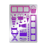 Globleland Custom Movie Diary Theme Stainless Steel Cutting Dies Stencils, for DIY Scrapbooking/Photo Album, Decorative Embossing, Matte Stainless Steel Color, Movie Projector Pattern, 19x14cm