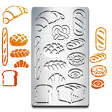 Globleland BBQ Daily Theme Custom Stainless Steel Metal Stencils, for DIY Scrapbooking/Photo Album, Decorative Embossing, Matte Stainless Steel Color, Food Pattern, 177x101x0.5mm
