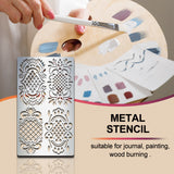 Globleland BBQ Daily Theme Custom Stainless Steel Metal Stencils, for DIY Scrapbooking/Photo Album, Decorative Embossing, Matte Stainless Steel Color, Lace Pattern, 177x101x0.5mm