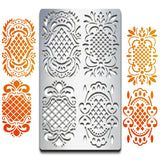 Globleland BBQ Daily Theme Custom Stainless Steel Metal Stencils, for DIY Scrapbooking/Photo Album, Decorative Embossing, Matte Stainless Steel Color, Lace Pattern, 177x101x0.5mm