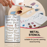 Globleland BBQ Daily Theme Custom Stainless Steel Metal Stencils, for DIY Scrapbooking/Photo Album, Decorative Embossing, Matte Stainless Steel Color, Word, 177x101x0.5mm