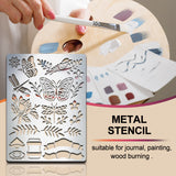 Globleland BBQ Daily Theme Custom Stainless Steel Metal Stencils, for DIY Scrapbooking/Photo Album, Decorative Embossing, Matte Stainless Steel Color, Insect Pattern, 190x140x0.5mm