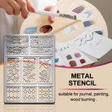 Globleland Custom Stainless Steel Metal Stencils, for DIY Scrapbooking/Photo Album, Decorative Embossing, Matte Stainless Steel Color, Flower Pattern, 190x140x0.5mm