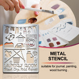 Globleland Custom Stainless Steel Metal Stencils, for DIY Scrapbooking/Photo Album, Decorative Embossing, Matte Stainless Steel Color, Clothes Pattern, 190x140mm