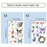 Globleland Custom Waterproof PVC Window Stickers, Butterfly Farm, 30x20cm, 1 style/sheet, 2 style, 2 sheets/set