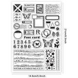 Globleland Custom PVC Plastic Stamps, for DIY Scrapbooking, Photo Album Decorative, Cards Making, Stamp Sheets, Film Frame, Mixed Shapes, 29.7x21cm