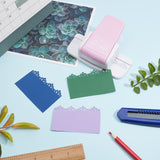 Plastic Embossing DIY Corner Paper Printing Card Cutter, with Alloy, Flower Pattern, Pearl Pink, 9.5x12x5.2cm