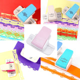 Plastic Embossing DIY Corner Paper Printing Card Cutter, with Alloy, Flower Pattern, Pearl Pink, 9.5x12x5.2cm