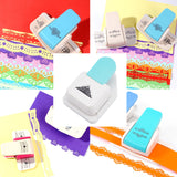 Plastic Embossing DIY Corner Paper Printing Card Cutter, with Alloy, Triangle with Flower Pattern, Turquoise, 13.4x9.8x6.5cm