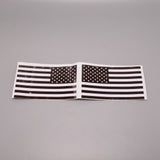 Globleland Plastic Wall Stickers, with Adhesive Tape, For Car Decorations, The American National Flag, Black, 20.4x12.1x0.02cm, 2pcs/sheet