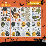 Globleland PVC Plastic Window Stickers, Halloween Themed Pattern, 20x30x0.05cm, 8 sheets/set