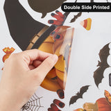 Globleland PVC Plastic Window Stickers, Halloween Themed Pattern, 20x30x0.05cm, 8 sheets/set