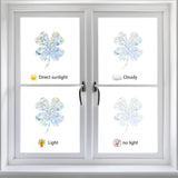 Globleland Waterproof PVC Laser No-Glue Stickers, Static Cling Frosted Rainbow Window Decals, 3D Sun Blocking, for Glass, Clover Pattern, 15.75x11.6x0.02cm, 6pcs/bag