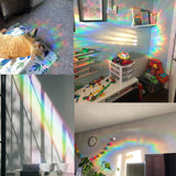 Globleland Waterproof PVC Laser No-Glue Stickers, Static Cling Frosted Rainbow Window Decals, 3D Sun Blocking, for Glass, Feather Pattern, 15.1x3~4.7x0.02cm, 9pcs/bag