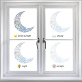Globleland Waterproof PVC Laser No-Glue Stickers, Static Cling Frosted Rainbow Window Decals, 3D Sun Blocking, for Glass, Moon & Star Patterns, 4~20x4~15.5x0.02cm, 12pcs/bag