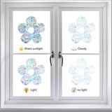 Globleland Waterproof PVC Laser No-Glue Stickers, Static Cling Frosted Rainbow Window Decals, 3D Sun Blocking, for Glass, Flower Pattern, 9.7~14.8x10.3~15.1x0.02cm, 9pcs/bag