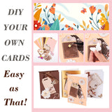 Globleland DIY Greeting Card Making Kits, including Paper Cards, Envelope, Craft Paper, Rhibbon and Sequin, Sienna, Style 2 Card: 115x170x1mm