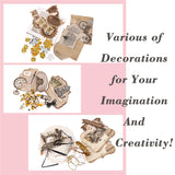 Globleland DIY Greeting Card Making Kits, including Paper Cards, Envelope, Craft Paper, Rhibbon and Sequin, Tan, Style 3 Card: 115x170x1mm