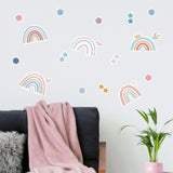 Globleland 4 Sheet 4 Styles Waterproof Vinyl Wall Stickers, Self-Adhesive Decals, for DIY Bedroom, Indoor Decorations, Rectangle with Rainbow & Round & Star Pattern, Mixed Color, Mixed Patterns, 300x220x0.15mm, Stickers: 40~69x40~108mm, 1 sheet/style