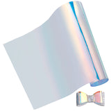 Globleland Rainbow PVC Vinyl Laser Film Paper, with Dazzling Magic Mirror Effect, for Decorate Wedding Handmade Props, Clear, 95x20.4x0.04cm