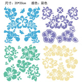 Globleland 4Pcs 4 Styles PET Waterproof Self-adhesive Car Stickers, Reflective Decals for Car, Motorcycle Decoration, Mixed Color, Flower Pattern, 200x200mm, 1pc/style